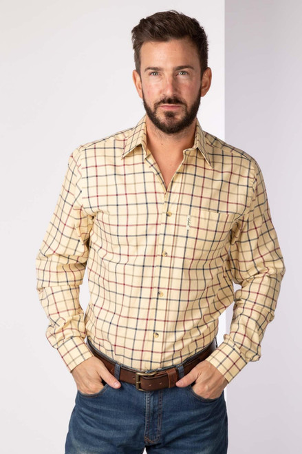 Rydale men's Ebbertson Country Checked Shirt in sand