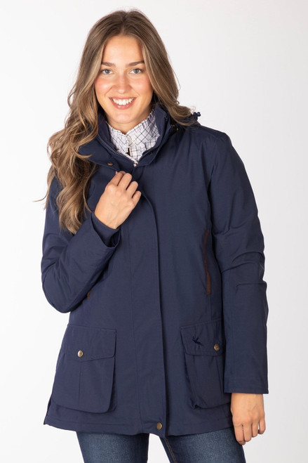 Rydale Ladies Gembling Dry coat in Dark Navy, women's waterproof country jacket