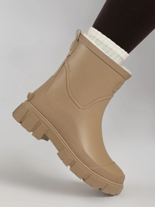 Lunar Ladies River Ankle Wellington Boots in Sand