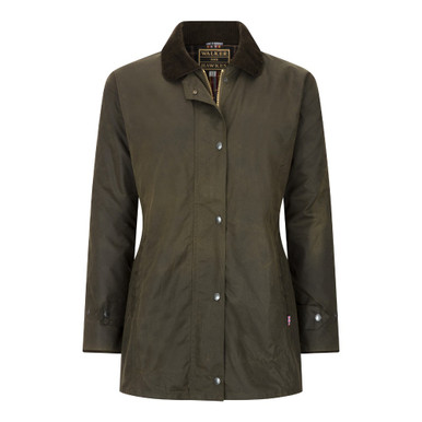 Walker Hawkes Ladies Victoria Wax Jacket Olive lakelandcountry