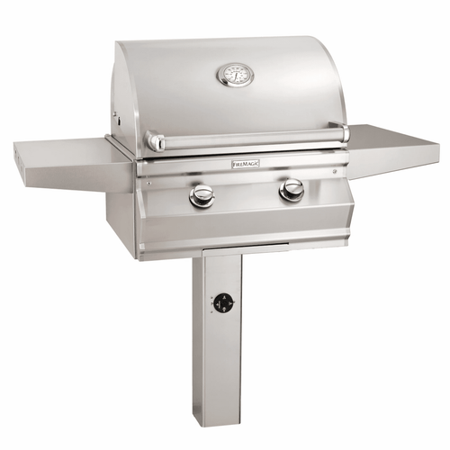 Fire Magic C430s In-Ground Post Mount Grill with Analog Thermometer and 1-Hour Timer on Post