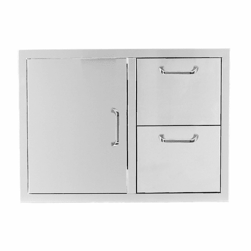 PCM 260 Series BBQ Unit - 32 Inch Access Door & Double Drawer Reversible Combo