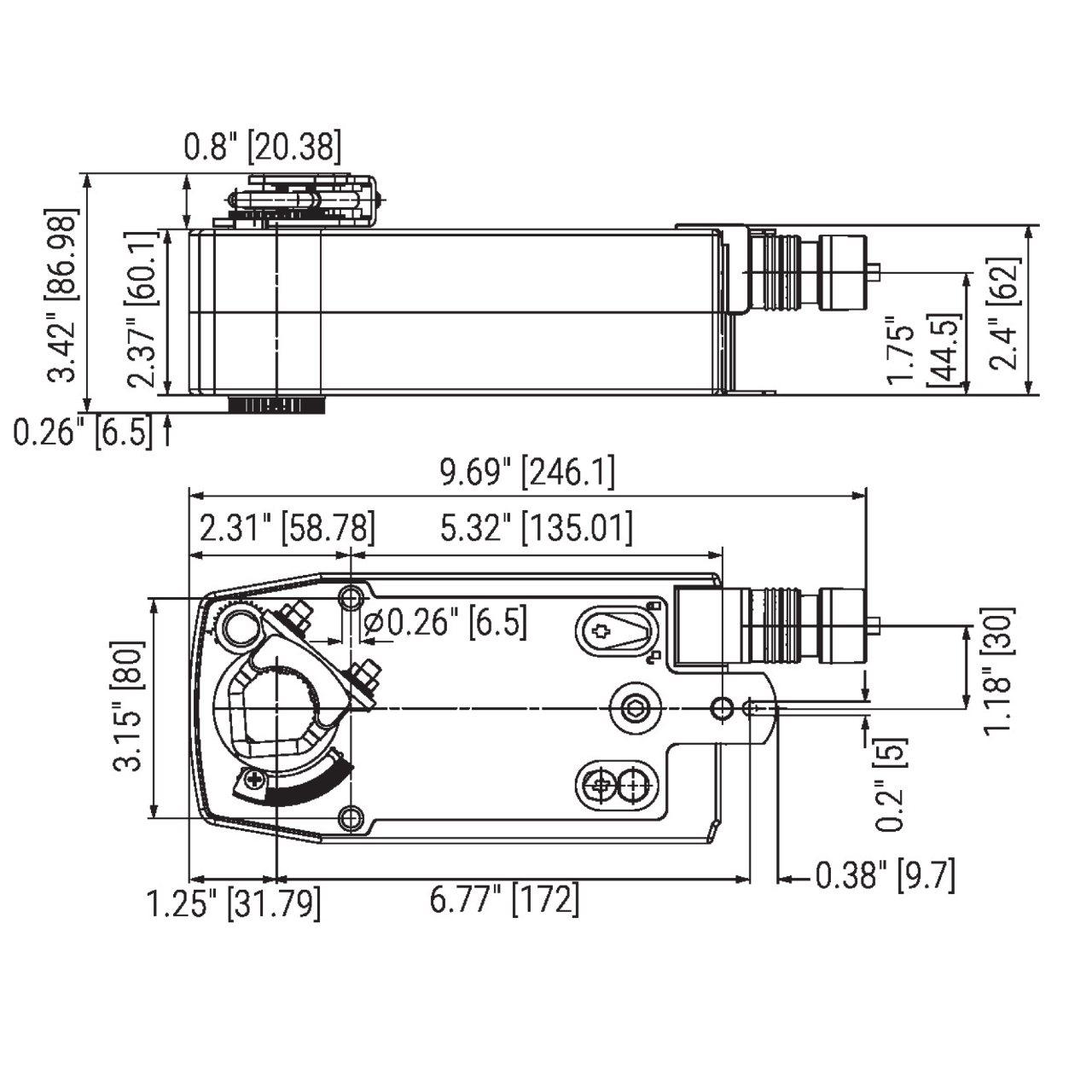 Attuatore Belimo NM24A 010F, 24V AC/DC, 150s, 10Nm, Nuovo Senza Scatola