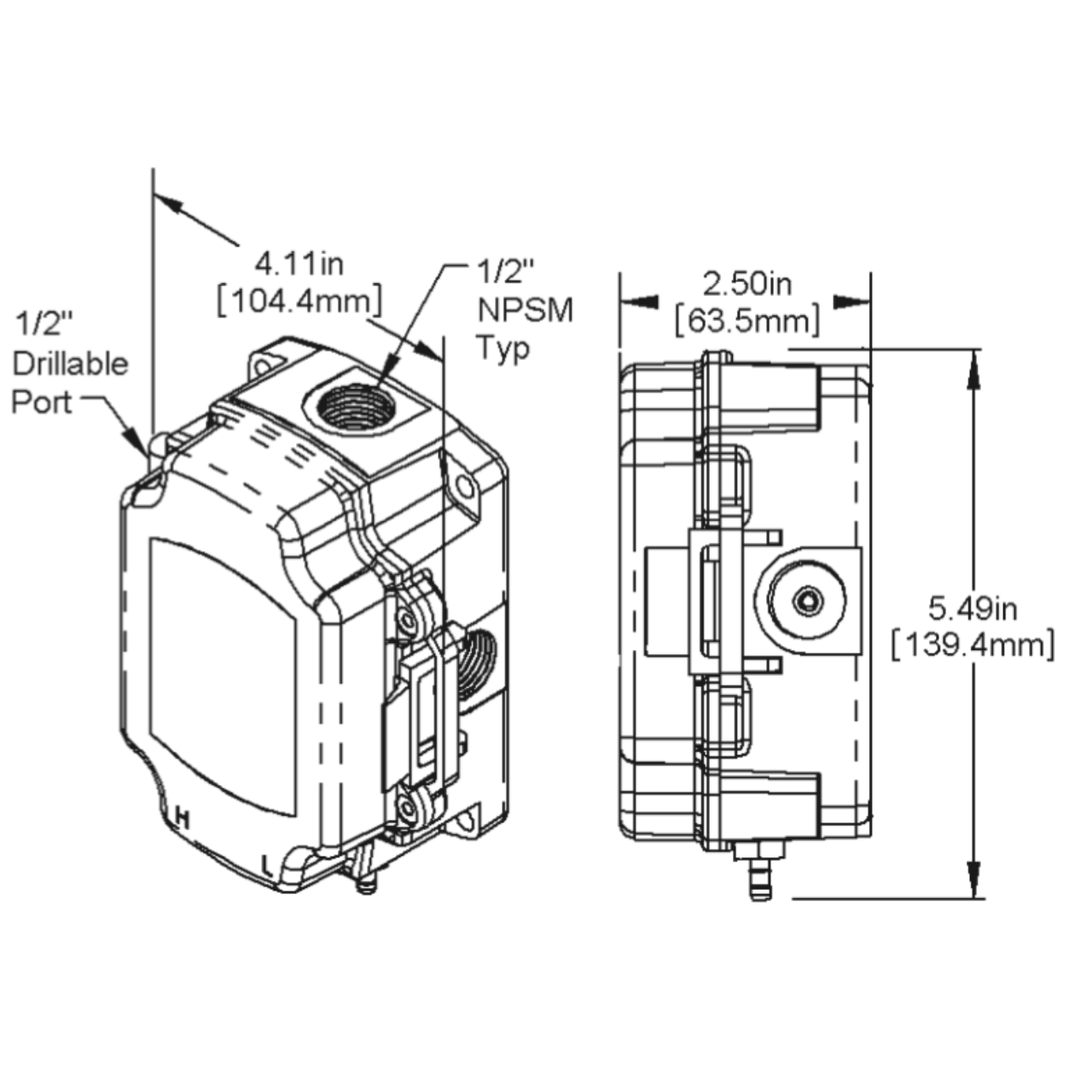 BAPI BA/ZPMB-HR-NT-D-BB | High Range ZPM Pressure Sensor | ZOT