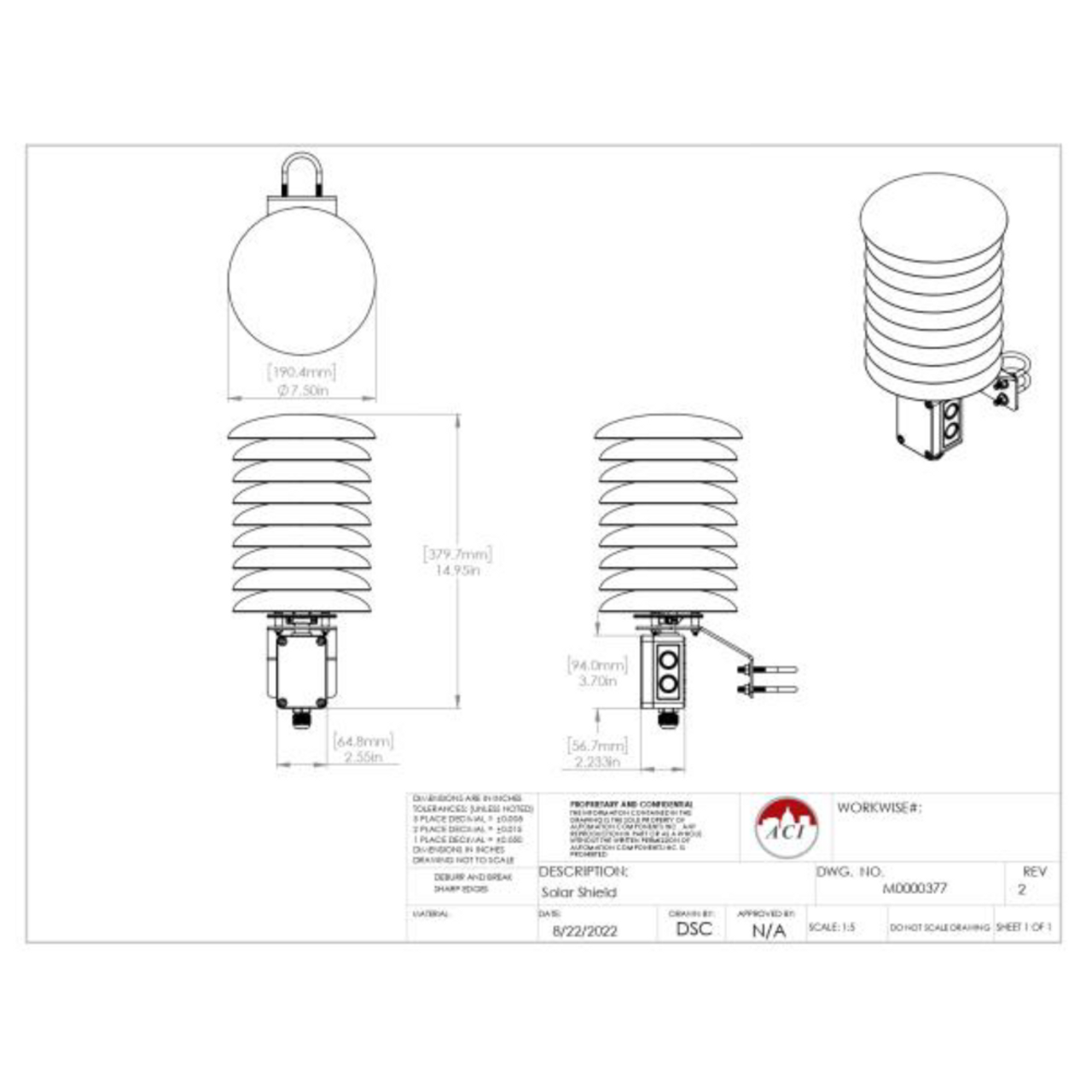 Outside Air (%RH) Sensor with Optional Temperature Sensor