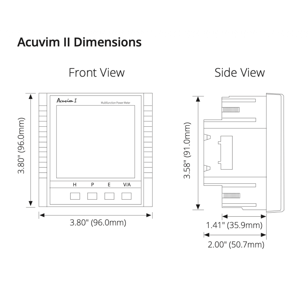 AccuEnergy ACUVIM-IIR-D-5A-P1V3 Acuvim IIR Meter - Panel Mount