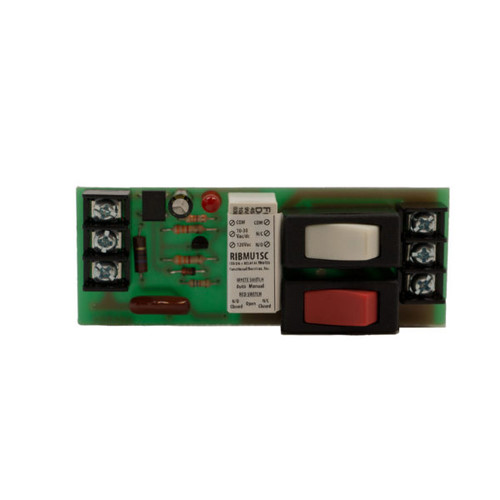 Functional Devices RIBMU1SC : Pilot Relay, 15 Amp SPDT + Override, 10-30 Vac/dc/120 Vac Coil, 4.00" Track Mount