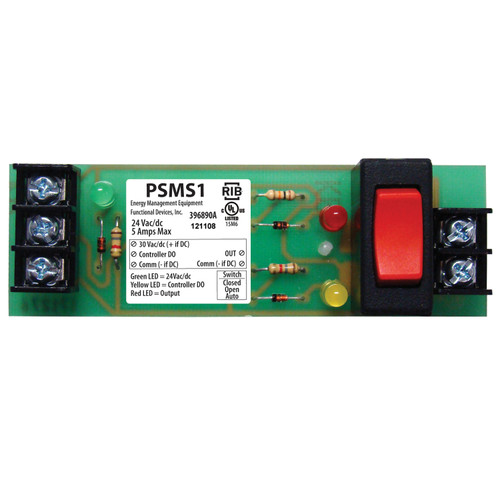 Functional Devices PSMS1 : Prepackaged Switch, 1 SPST Relay Contact, Maintained 3 Position Switch, 5 Amp @ 30Vac/dc Switch Rating, 4.00" Track Mount, Made in USA