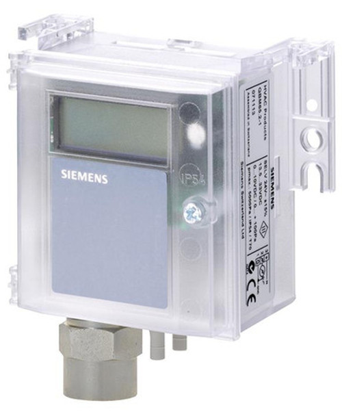 Siemens QBM3230U5D : Differential Pressure Transmitter, Field Selectable Pressure Range 0" to 5", Selectable Range/Output, Display, Field Selectable Outputs: 4-20 mA, 0-5 VDC, or 0-10 VDC, LCD Display, Pushbutton Zero Function, 5-Year Warranty
