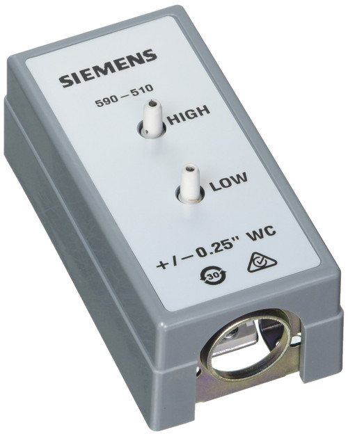 Siemens 590-510 : Air Differential Pressure Sensor, +/- 0.25-in WC, 0-10VDC, 1% Accuracy, Cover Included
