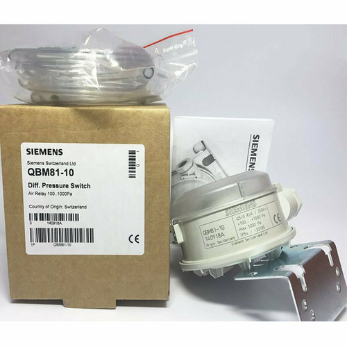 Siemens QBM81-10 - Symaro Differential Pressure Switch, 0.4-4 inWC adjustable set point with engraved scale, SPDT change-over, 5A at 250 VAC, IP54 enclosure, 1M+ cycle life, Made in Switzerland