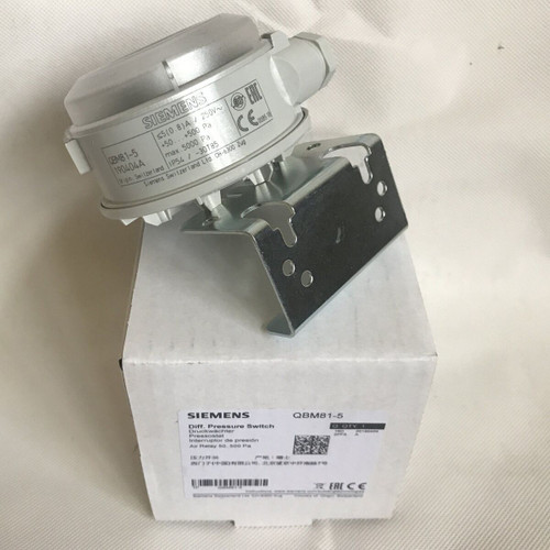 Siemens QBM81-5 : Differential Pressure Switch, 0.2" to  2.0" Inch WC, Adjustable