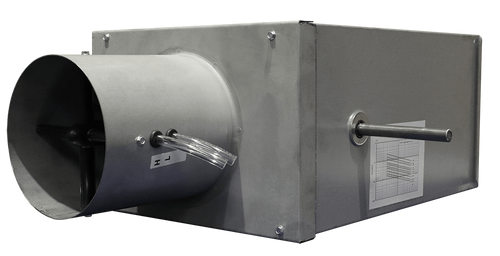 Prolon PL-TUB06-FSD : VAV Terminal Boxes; Inlet Diameter 6" with air measuring station (flow cross), Round inlet / rectangle outlet, Galvanized Steel Housing, Satin finish, Acoustically insulated VAV / VVT terminal