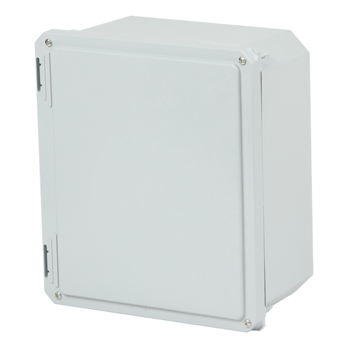 Cover on view of Stahlin DS141206W : Fiberglass Enclosure, Diamond Shield Series, Inside Diameter : 14.72 x 12.72 x 6.06, Opaque Lift-Off Cover, 4 Cover Screws, NEMA Ratings (UL508A, UL50 & UL50E): 1, 3, 3S, 4X, 12, 13)