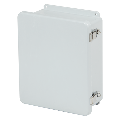 Stahlin J1210HPL : Fiberglass Enclosure, J Series, Inside Diameter : 11.79 x 9.80 x 4.94, Hinged Opaque Cover, 2 Lockable Pull Latches, NEMA Ratings (UL508A, UL50 & UL50E): 1, 3R, 4X, 6P