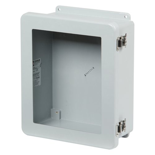 Stahlin JW806HLL : Fiberglass Enclosure, JW Series, Inside Dia. : 7.73 x 5.74 x 4.45, Window Area 6.25 x 4.25, Hinged Flush Bonded Window Cover, 2 Lockable Link Latches, NEMA Ratings (UL508A, UL50 & UL50E): 1, 3R, 4X, 6P