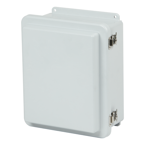 Stahlin RJ606HLL : Fiberglass Enclosure, RJ Series, Inside Diameter : 5.72 x 5.72 x 5.95, Hinged Opaque Cover, 2 Lockable Link Latches, NEMA Ratings (UL508A, UL50 & UL50E): 1, 3R, 4X, 6P, 12