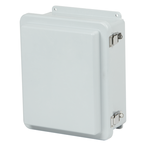 Stahlin RJ1210HPL : Fiberglass Enclosure, RJ Series, Inside Diameter : 11.79 x 9.80 x 6.32, Hinged Clear Cover, 2 Lockable Pull Latches, NEMA Ratings (UL508A, UL50 & UL50E): 1, 3R, 4X, 6P, 12