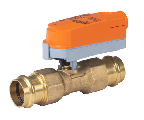 Belimo Z2050QPF-F+CQCB24-SR-R : 2-Way 1/2" Press Fit ZoneTight Zone Valve, Cv Rating 1.4 (2.8 GPM @ _ 4 psi), Non-Spring Return Actuator, 24VAC/DC, Modulating 2-10VDC Control Signal, 35 sec Runtime, Normally Closed