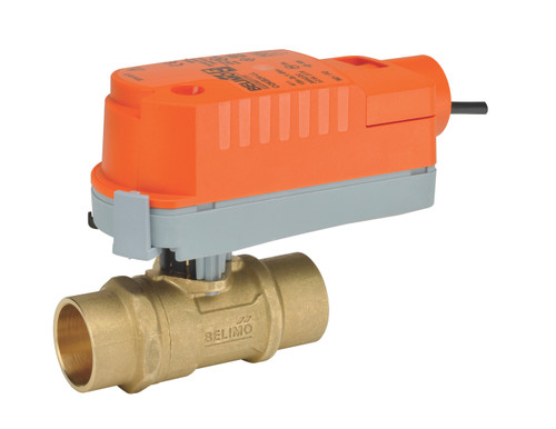 Belimo Z2050QS-J+CQKX24 : 2-Way 1/2" Sweat ZoneTight Zone Valve Cv Rating 5.9 (11.8 GPM @ _ 4 psi), Electronic Fail-Safe Actuator, 24VAC/DC, On/Off Control Signal (Customizable Product)