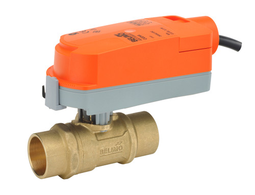 Belimo Z2050QS-J+CQX24-3 : 2-Way 1/2" Sweat ZoneTight Zone Valve Cv Rating 5.9 (11.8 GPM @ _ 4 psi), Non-Spring Return Actuator, 24VAC/DC, On/Off, Floating 3-Point Control Signal (Customizable Product)