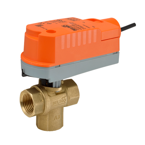 Belimo Z3100Q-J+CQKXUP : 3-Way Diverting 1" NPT ZoneTight Zone Valve, Cv 4.4, Electrical Fail-Safe Actuator, 100-240VAC, On/Off, 5-Year Warranty