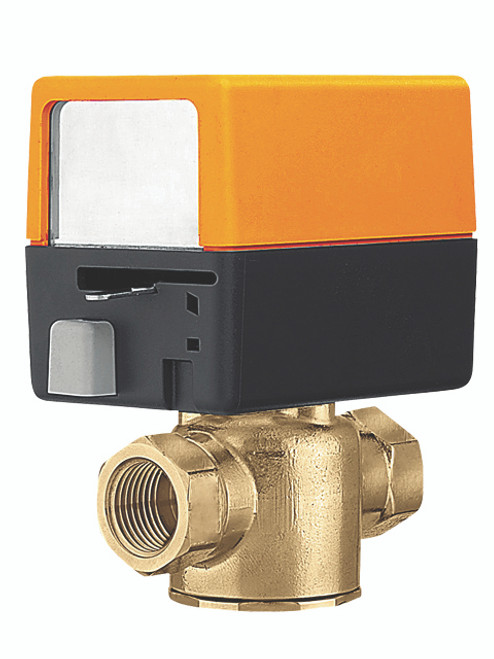 Belimo ZONE215N-10+ZONE24NO : 2-way 1/2" Zone Valve (ZV), NPT Fitting, Cv RatingÊ1, Spring Return Valve Actuator, ACÊ24V, On/Off Control Signal, Normally Open