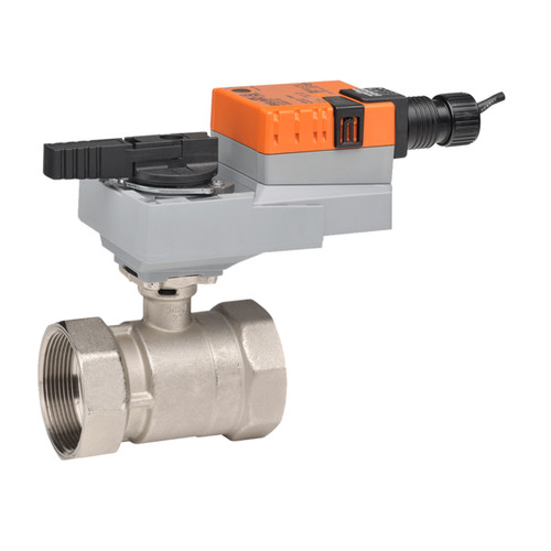 Belimo B207+LRB24-3-T : 2-Way 1/2" Characterized Control Valve (CCV), Cv Rating 0.3, (0.6 GPM @ Δ 4 psi), Stainless Steel Trim + Non-Spring Valve Actuator, 24VAC/DC, On/Off, Floating Point Control Signal, Terminal Strip, 5-Year Warranty