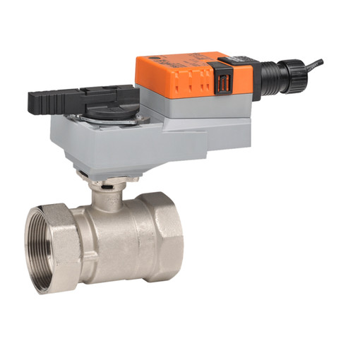 Belimo B207+LRB24-MFT : 2-Way 1/2" Characterized Control Valve (CCV), Cv Rating 0.3, (0.6 GPM @ Δ 4 psi), Stainless Steel Trim + Non-Spring Valve Actuator, 24VAC/DC, Programmable Control Signal (2-10VDC Default), 5-Year Warranty