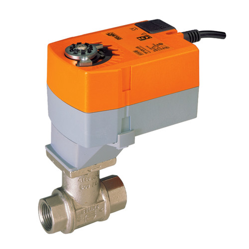 Belimo B207B+TFRB24-3 : 2-Way 1/2" Characterized Control Valve (CCV), Cv Rating 0.3, (0.6 GPM @ Δ 4 psi), Chrome Plated Brass Trim + Fail-Safe Valve Actuator, 24VAC/DC, On/Off, Floating Point Control Signal, 5-Year Warranty