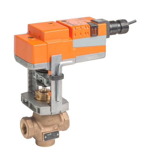 Belimo G215B-C+LVX24-3 : 2-Way 1/2" Globe Valve, ANSI Class 250, Cv 0.4, Bronze Trim + Non Fail-Safe Valve Actuator, 24VAC/DC, On/Off, Floating Point Control Signal, 5-Year Warranty