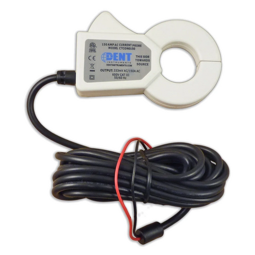 Dent Instruments CT-CON-0150EZ-U : 150A Clamp-On Current Transformer, 1" (25mm) Opening, Range: 5 to 300A, Output : 333 mV @ 150A AC, Leads : 8'  (2.4M)