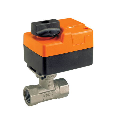 Belimo B209B+TR24-SR-T US : 2-Way 1/2" Characterized Control Valve (CCV), Cv Rating 0.8, (1.6 GPM @ Δ 4 psi), Chrome Plated Brass Trim + Non-Spring Valve Actuator, 24VAC, Modulating 2-10VDC Control Signal, Terminal Strip, 5-Year Warranty