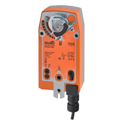 Belimo AFX24-SR spring-return fail-safe damper actuator, 180 in-lb, modulating