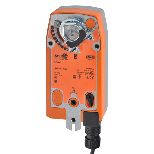 Belimo AFXUP spring-return fail-safe damper actuator, 180 in-lb, On/Off, multi-voltage