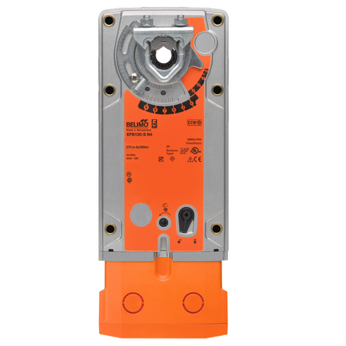 Belimo EFX120-S N4 : Fail-Safe Damper Actuator, 360 in-lb Torque, 120VAC, On/Off Control Signal,(2) SPDT 3A @250V Aux Switch, NEMA 4X Enclosure, 5-Year Warranty (Configurable)