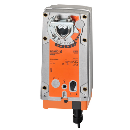 Belimo EFX24 : Fail-Safe Damper Actuator, 360 in-lb Torque, 24VAC/DC, On/Off Control Signal, 5-Year Warranty (Configurable)