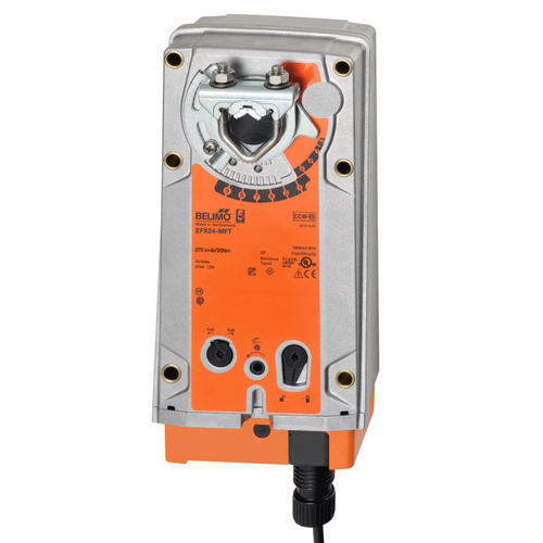 Belimo EFX24-MFT : Fail-Safe Damper Actuator, 360 in-lb Torque, 24VAC/DC, Programmable (2-10VDC Default) Control Signal, 5-Year Warranty (Configurable)