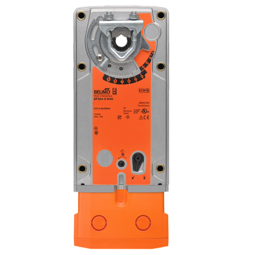 Belimo EFX24-S N4H : Fail-Safe Damper Actuator, 360 in-lb Torque, 24VAC/DC, On/Off Control Signal, (2) SPDT 3A @250V Aux Switch, NEMA 4X Enclosure with Heater, 5-Year Warranty (Configurable)