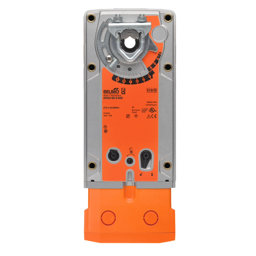 Belimo EFX24-SR-S N4H : Fail-Safe Damper Actuator, 360 in-lb Torque, 24VAC/DC, Modulating 2-10VDC Control Signal, (2) SPDT 3A @250V Aux Switch, NEMA 4X Enclosure with Heater, 5-Year Warranty (Configurable)
