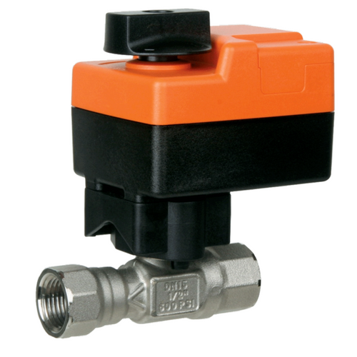 Belimo B215HT029+TR24-3 US : 2-Way 1/2" High Temp Water/Steam Characterized Control Valve (HTCCV), Cv Rating 0.29, (0.58 GPM @ Δ 4 psi) + Non-Spring Valve Actuator, 24VAC, On/Off, Floating Point Control Signal