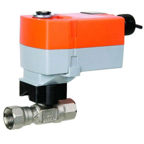 Belimo B215HT046+TFRB120 : 2-Way 1/2" High Temp Water/Steam Characterized Control Valve (HTCCV), Cv Rating 0.46, (0.92 GPM @ Δ 4 psi) + Configurable Fail-Safe Valve Actuator, 120VAC, On/Off Control Signal