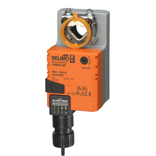 Belimo LMX24-SR : Non Fail-Safe Damper Actuator, 35 in-lb Torque, 24VAC/DC, Modulating 2-10VDC Control Signal, 5-Year Warranty (Configurable)