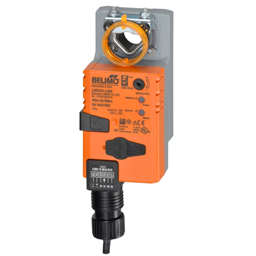 Belimo LMX24-LON : Non Spring Return (Non Fail-Safe) Damper Actuator, 45 in-lb Torque, 24VAC/DC, Modulating LON (FTT-10A) Control Signal, Configurable X-Platform, 5-Year Warranty