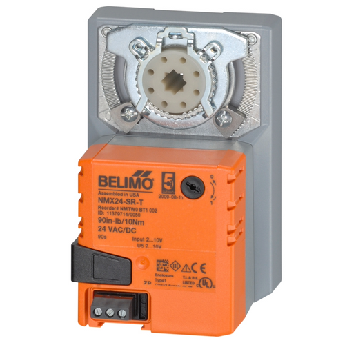 Belimo NMX24-SR-T : Non Fail-Safe Damper Actuator, 90 in-lb Torque, 24VAC/DC, Modulating 2-10VDC Control Signal, Terminal Strip, 5-Year Warranty (Configurable)
