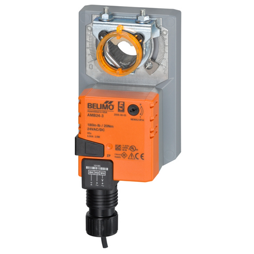 Belimo AMX24-3 : Non Fail-Safe Damper Actuator, 180 in-lb Torque, 24VAC/DC, On/Off, Floating Point Control Signal, 5-Year Warranty (Configurable)