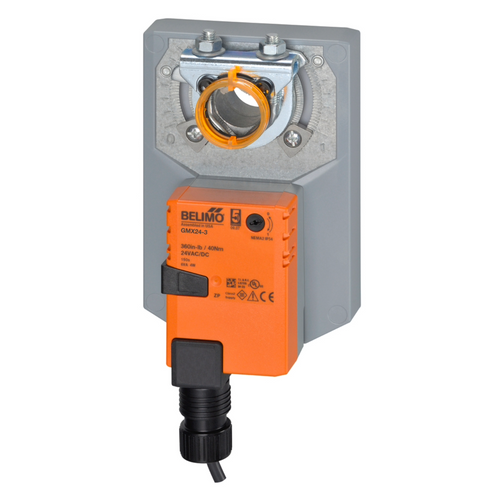Belimo GMX24-3 : Non Spring Return (Non Fail-Safe) Damper Actuator, 360 in-lb Torque, 24VAC/DC, On/Off, Floating Point Control Signal, 5-Year Warranty (Configurable)