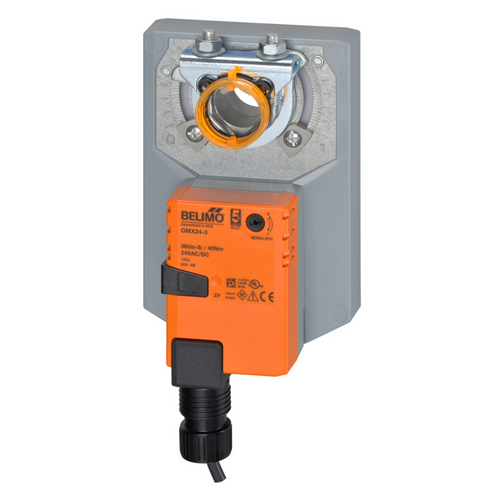 Belimo GMX24-3 : Non Fail-Safe Damper Actuator, 360 in-lb Torque, 24VAC/DC, On/Off, Floating Point Control Signal, 5-Year Warranty  (Configurable)