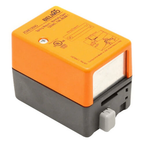 Belimo ZONE24NO-S : Spring Return Valve Actuator, AC 24V, On/Off Control Signal, Normally Open, (1) SPST 5A @120V Aux Switch