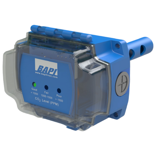 BAPI BA/DCD05-D-BB : Dual Channel "24/7" CO2 Duct Sensor, Field Selectable Voltage Output - 0 to 5V Default, 0 to 2,000 ppm Range, 5-Year Warranty